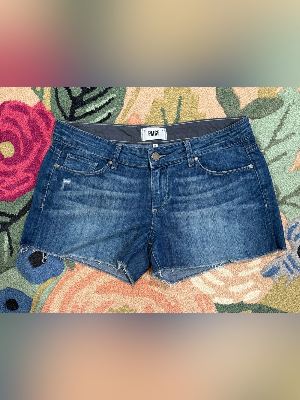 Paige Jimmy Jimmy Short, denim, size 28